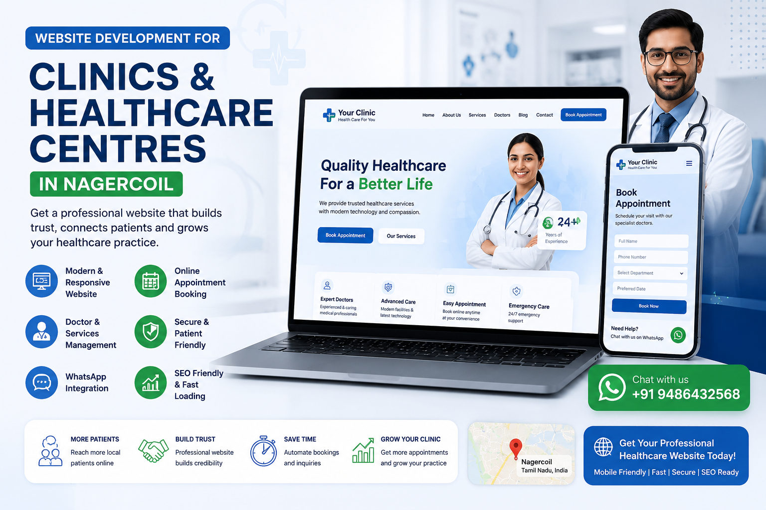 Website Development for Clinics and Healthcare Centres in Nagercoil